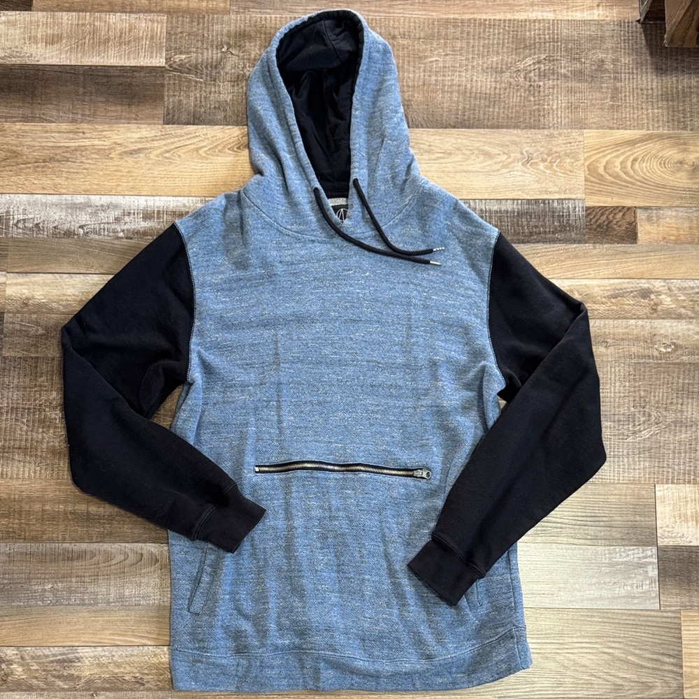 Men's Blue and Black Hoodie